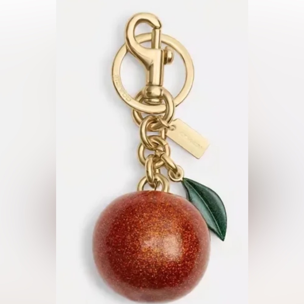 🍊🍊🍊Coach Sparkling Orange Fruit Keychain Bag charm 🍊🍊🍊 NWT 🍊🍊🍊 - Picture 14 of 16